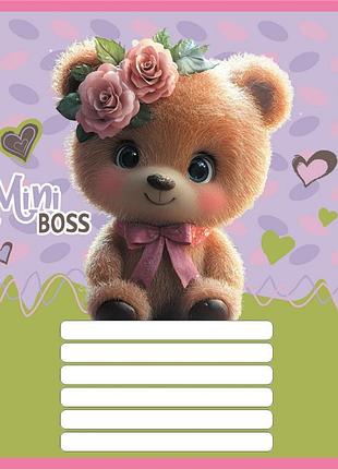 Тетрадь ученическая "мини мишки" 012-510157c-4 в косую линию, 12 листов (959051)