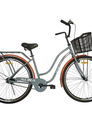 Велосипед spark city aura (колеса - 28", стальная рама - 18") с корзиной серый