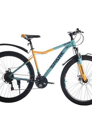 Велосипед spark vector (колеса – 29", сталева рама – 19") блакитний з жовтим