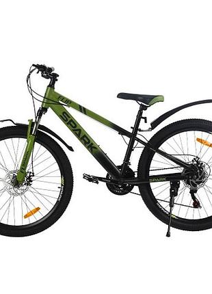 Велосипед spark flip (колеса – 26", стальная рама – 13") черный с зеленым