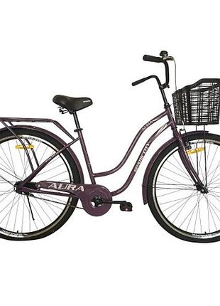 Велосипед spark city aura (колеса - 28", стальная рама - 18") с корзиной сливовой