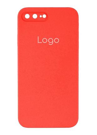 Чехол silicone case square full camera для iphone 7 plus/8 plus 14.red, силиконовый, с микрофиброй