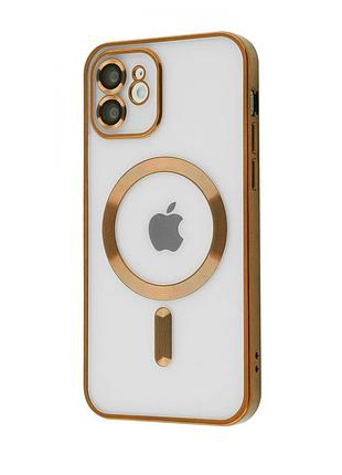 Чехол metal matte case with magnetic ring iphone 12 gold