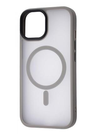 Чехол wave matte insane case with magnetic ring iphone 15 pro gray