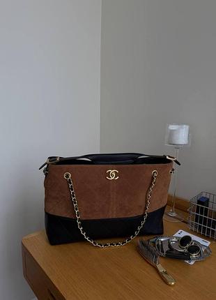 Chanel shopping bag 33 brown/gold