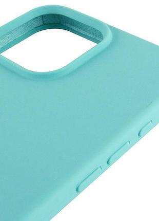 Чехол silicone case full protective (aa) для apple iphone 14 pro (6.1") бирюзовый / marine green