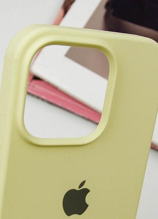 Чохол silicone case full protective (aa) для apple iphone 14 pro (6.1") жовтий / mellow yellow 3