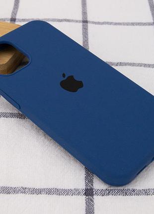 Чехол silicone case full protective (aa) для apple iphone 14 plus (6.7") синий / navy blue
