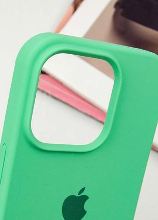 Чехол silicone case full protective (aa) для apple iphone 14 pro max (6.7") зеленый / spearmint 3