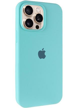 Чехол silicone case full protective (aa) для apple iphone 14 pro max (6.7") бирюзовый / marine green