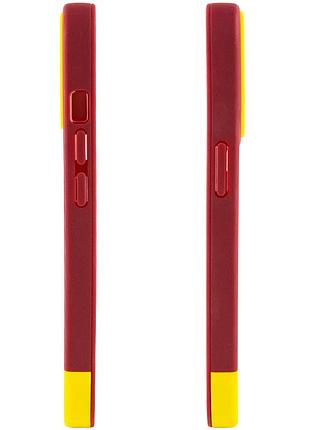 Чохол tpu+pc bichromatic для apple iphone 13 pro max (6.7") brown burgundy / yellow 4