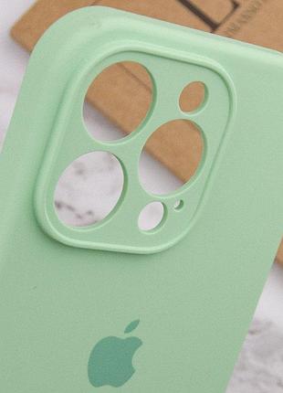 Чехол silicone case full camera protective (aa) для apple iphone 15 pro (6.1") зеленый / pistachio 6