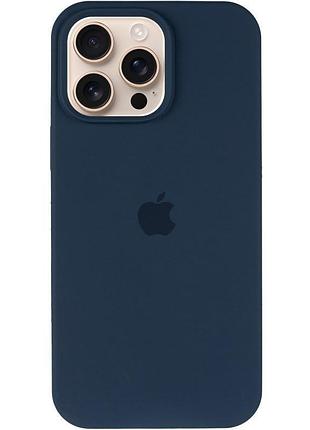 Чехол silicone case full protective (aa) для apple iphone 16 pro max (6.9") синий / deep navy 2