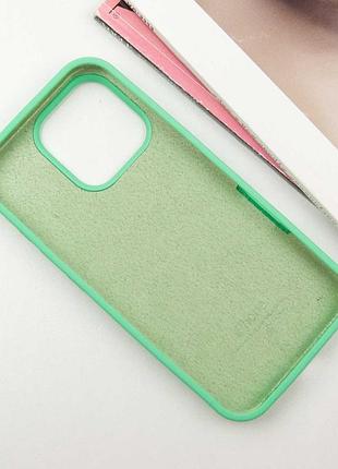 Чехол silicone case full protective (aa) для apple iphone 16 pro max (6.9") зеленый / spearmint 3