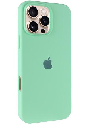 Чехол silicone case full protective (aa) для apple iphone 16 pro max (6.9") зеленый / pistachio