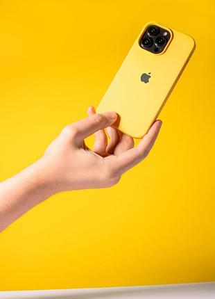 Чехол silicone case full protective (aa) для apple iphone 13 pro (6.1") желтый / yellow