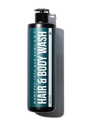 Шампунь-гель для душу 2 в 1 hillary hair & вody wash for man, 500 мл