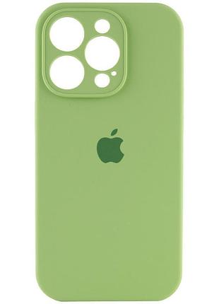 Чехол silicone case full camera protective (aa) для apple iphone 15 pro (6.1") мятный / mint 2