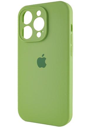 Чехол silicone case full camera protective (aa) для apple iphone 15 pro max (6.7") мятный / mint 4