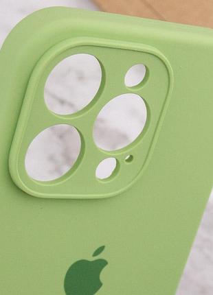 Чехол silicone case full camera protective (aa) для apple iphone 15 pro max (6.7") мятный / mint 7