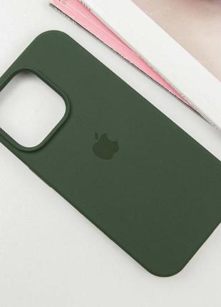 Чехол silicone case full protective (aa) для apple iphone 13 pro (6.1") зеленый / cyprus green 2