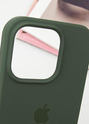 Чехол silicone case full protective (aa) для apple iphone 13 pro (6.1") зеленый / cyprus green 3