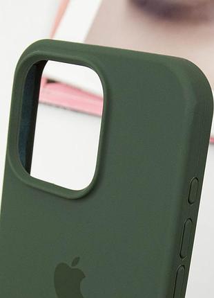 Чехол silicone case full protective (aa) для apple iphone 13 pro (6.1") зеленый / cyprus green 4