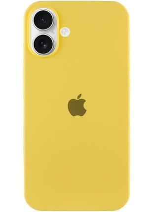 Чехол silicone case full protective (aa) для apple iphone 16 plus (6.7") желтый / yellow 2