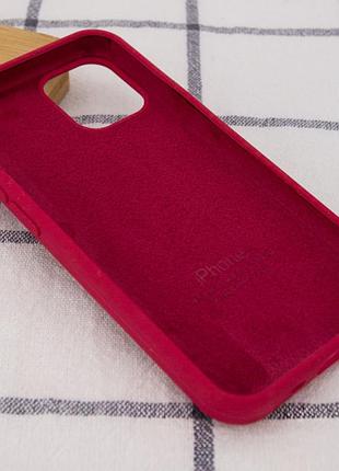 Чехол silicone case full protective (aa) для apple iphone 16 plus (6.7") красный / rose red 3