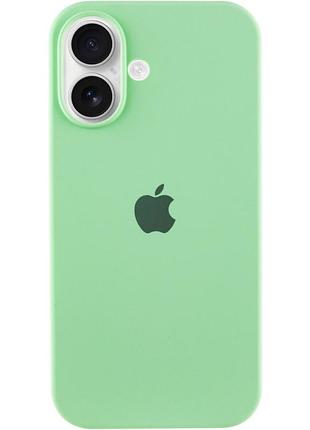 Чехол silicone case full protective (aa) для apple iphone 16 plus (6.7") зеленый / pistachio 2