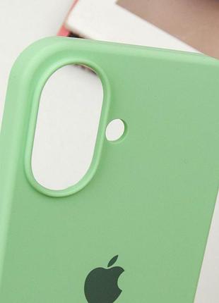 Чехол silicone case full protective (aa) для apple iphone 16 plus (6.7") зеленый / pistachio 5