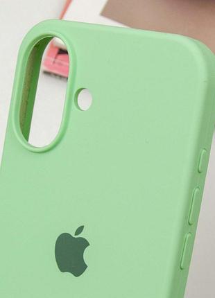 Чехол silicone case full protective (aa) для apple iphone 16 plus (6.7") зеленый / pistachio 6