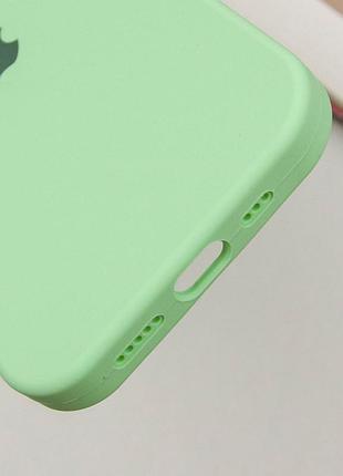 Чехол silicone case full protective (aa) для apple iphone 16 plus (6.7") зеленый / pistachio 7