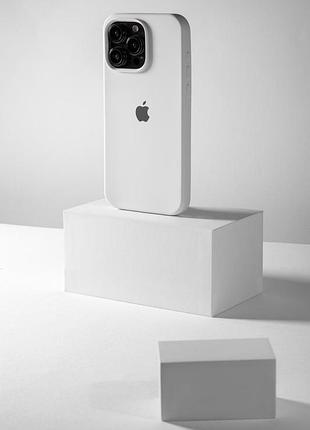 Чехол silicone case full protective (aa) для apple iphone 16 pro (6.3") белый / white