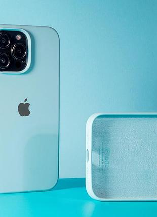 Чехол silicone case full protective (aa) для apple iphone 16 pro max (6.9") бирюзовый / marine green