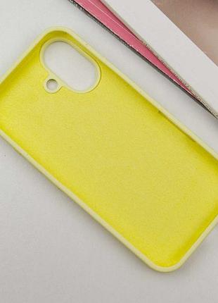 Чохол silicone case full protective (aa) для apple iphone 16 plus (6.7") жовтий / mellow yellow 3