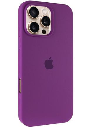 Чехол silicone case full protective (aa) для apple iphone 16 pro (6.3") фиолетовый / grape