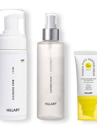 Сонцезахисний крем для обличчя spf 50 + набір очищення та тонізування