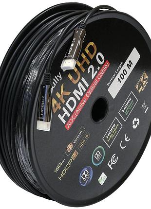 Hdmi 2.0 патчкорд 100м з передачею сигнала 4k uhd по оптичному кабелю (aoc)