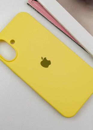 Чохол silicone case full protective (aa) для apple iphone 16 (6.1") жовтий / yellow