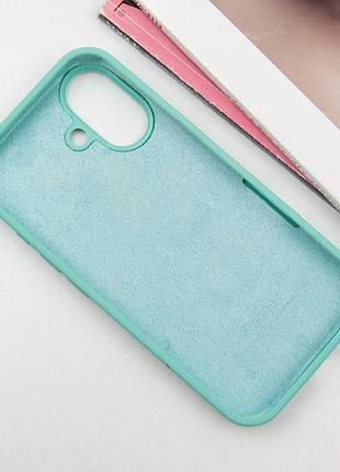 Чехол silicone case full protective (aa) для apple iphone 16 (6.1") бирюзовый / marine green 3
