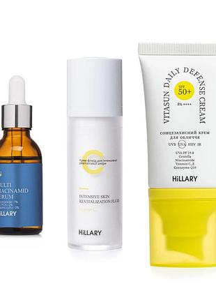 Комплекс для відновлення тону та захист від пігментації hillary tone repair & pigment defense set