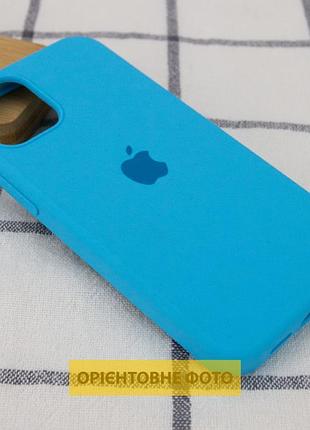 Чехол silicone case full protective (aa) для apple iphone 16 (6.1") голубой / blue