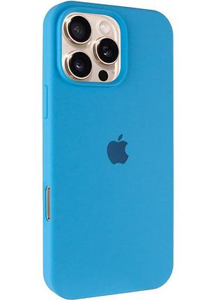 Чохол silicone case full protective (aa) для apple iphone 16 pro (6.3") блакитний / blue