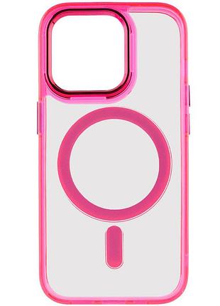Чохол tpu iris with magsafe для apple iphone 13 pro (6.1") малиновий