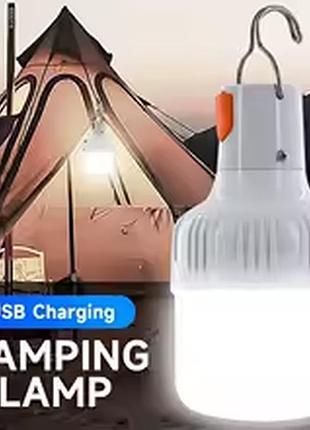 Usb led лампа 60 w 1200 mah світильник на акумуляторі , лампа кемпінгова походна нічник з підвісом