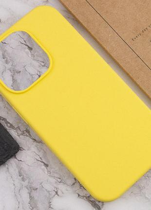 Чехол silicone case full protective (aa) no logo для apple iphone 13 pro (6.1") желтый / yellow