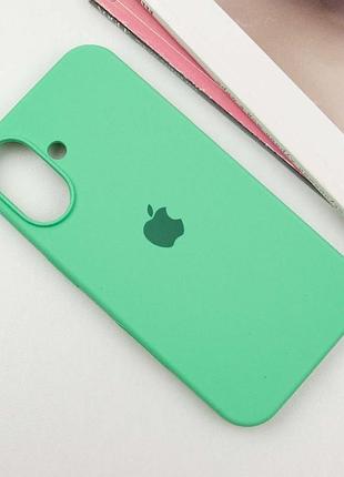 Чехол silicone case full protective (aa) для apple iphone 16 (6.1") зеленый / spearmint