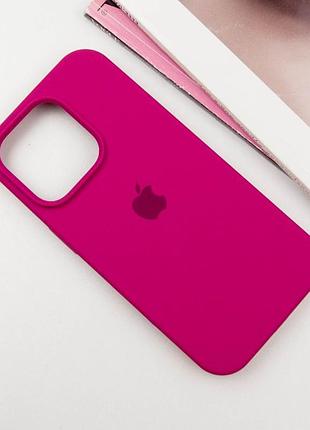 Чехол silicone case full protective (aa) для apple iphone 15 pro max (6.7") красный / rose red
