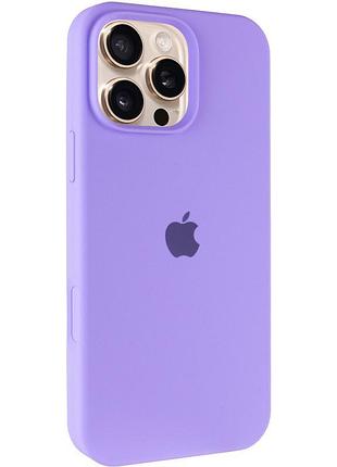 Чехол silicone case full protective (aa) для apple iphone 16 pro (6.3") сиреневый / dasheen